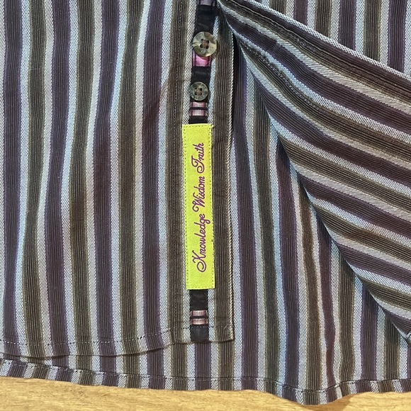 Robert Graham Brown Purple Striped Large Cotton L/S Classic Fit Button Up Shirt - Picture 8 of 8